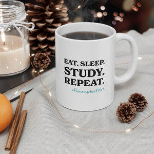 Eat Sleep Study Repeat Mug - cottonwoodbloomco