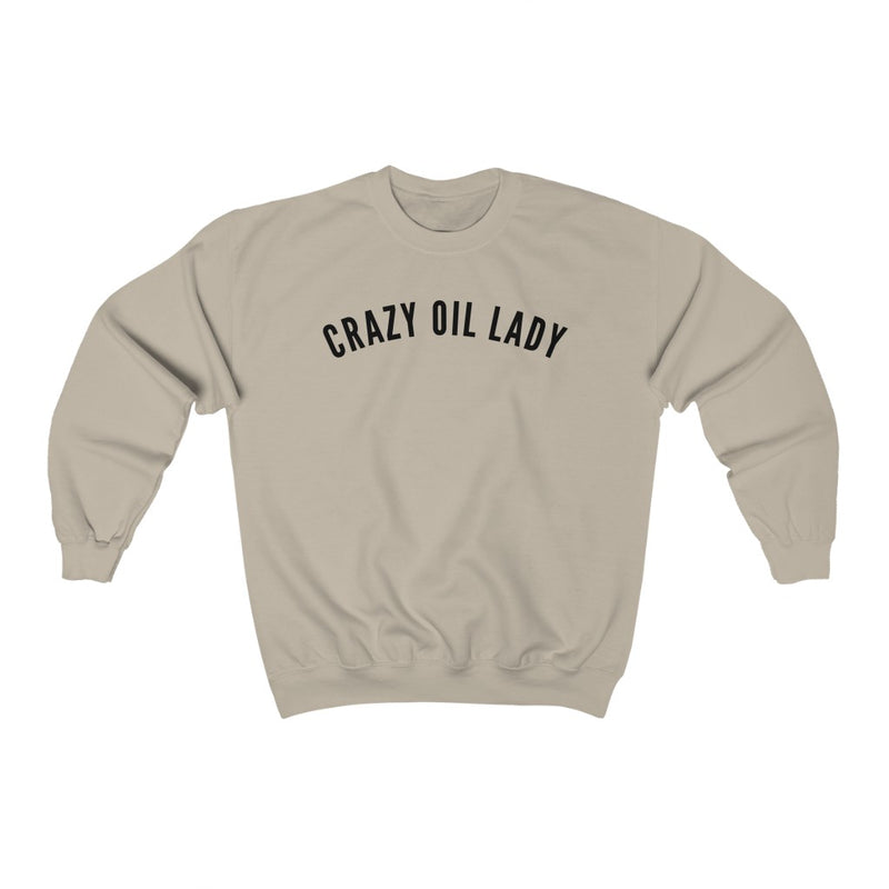 Crazy Oil Lady Unisex Heavy Blend™ Crewneck Sweatshirt - cottonwoodbloomco