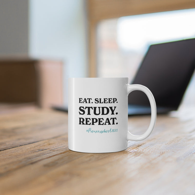 Eat Sleep Study Repeat Mug - cottonwoodbloomco